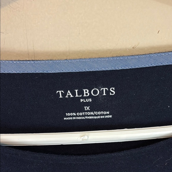 Authentic Talbots Plus Tee Sunny Stripe Multi Color Navy Size 1X - Picture 6 of 10